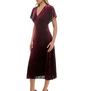 Taylor Dolman Sleeve Velvet Burnout Dress-Size 6